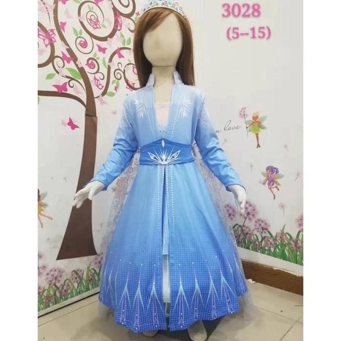Dress Frozen Elsa Gaun Elsa Kostum Frozen Elsa