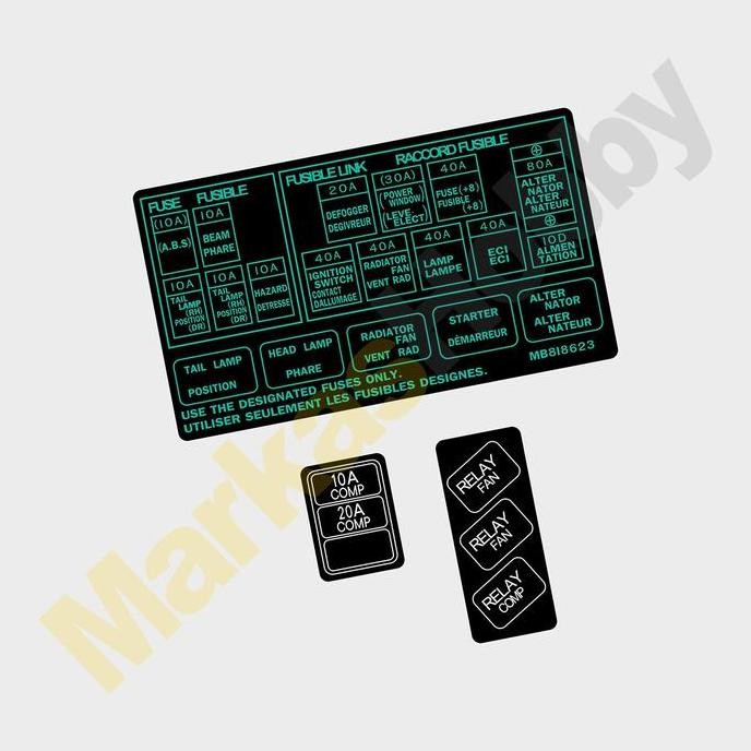 Stiker Mitsubishi Lancer Cb Fuse Box Sikring Set Murah