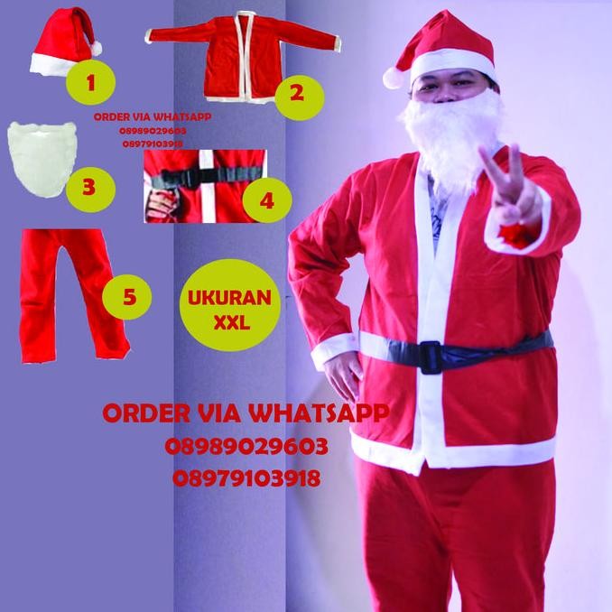 Baju Santa Claus Kostum Sinteclaus Sinterklas Christmas Costume Jumbo