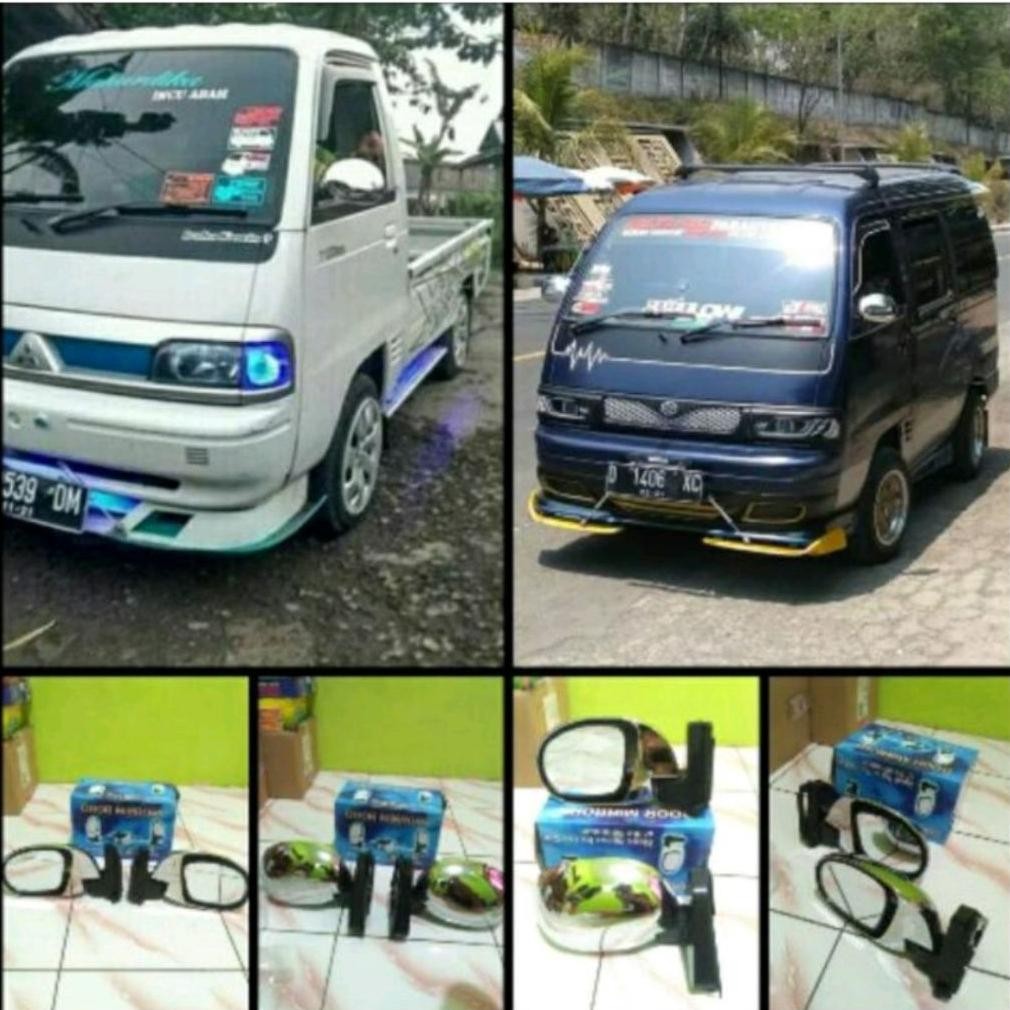 KACA SPION MOBIL UNIVERSAL SEDAN, CARRY FUTURA, WARNA CHROME, BISA DILIPAT (HARGA 1set)