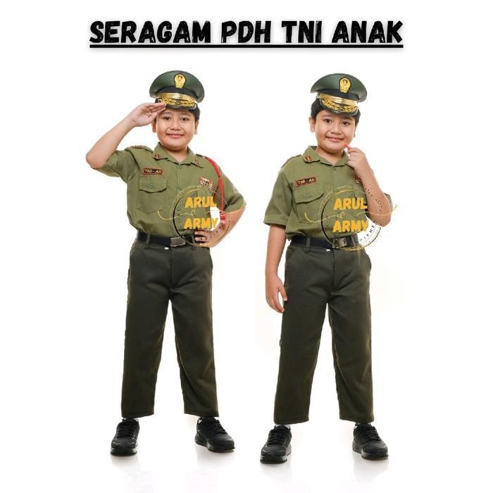 Baju Seragam Pdh Tni Anak Seragam Sekolah Tk Paud Pdh Tni Ad  Au Al Anak Setelan Tni Anak Baju Tni A