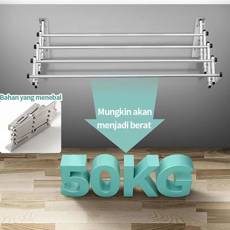 Jemuran baju pakaian dinding 200CM/Jemuran dinding stainless/steel Jemuran lipat dinding/stainless s