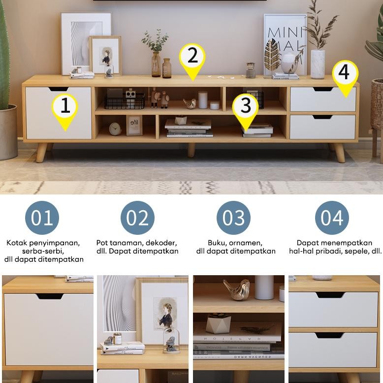 Meja Tv 120CM / 140CM Meja TV Murah Meja TV Kayu Rak Tv Lemari TV Kabinet Tv Minimalis Modern