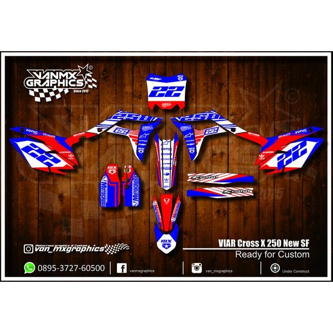 Stiker decal motor new viar cross x 250 SF series Original