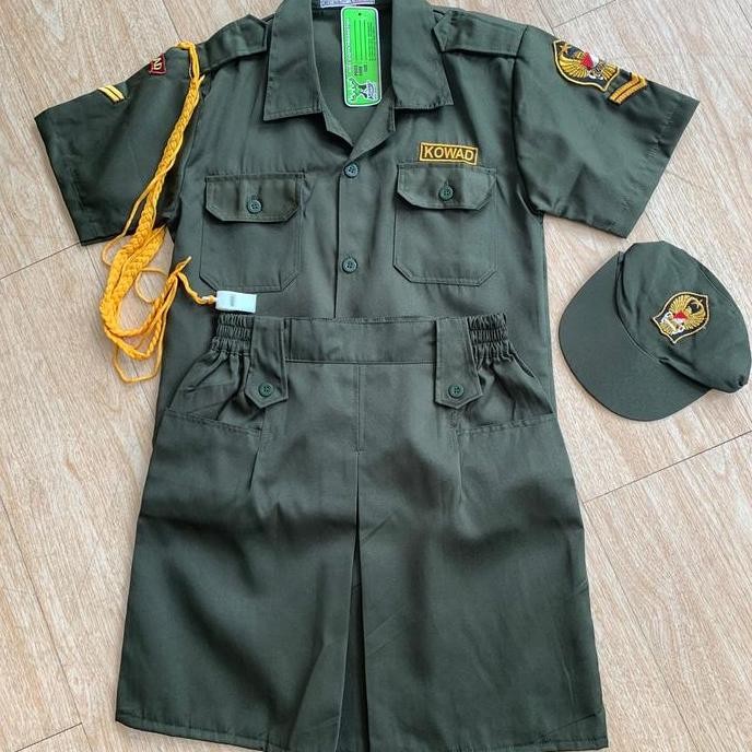 Baju Seragam Profesi Angkatan Darat Perempuan Kowad Model Topi Lama Anak Fashion