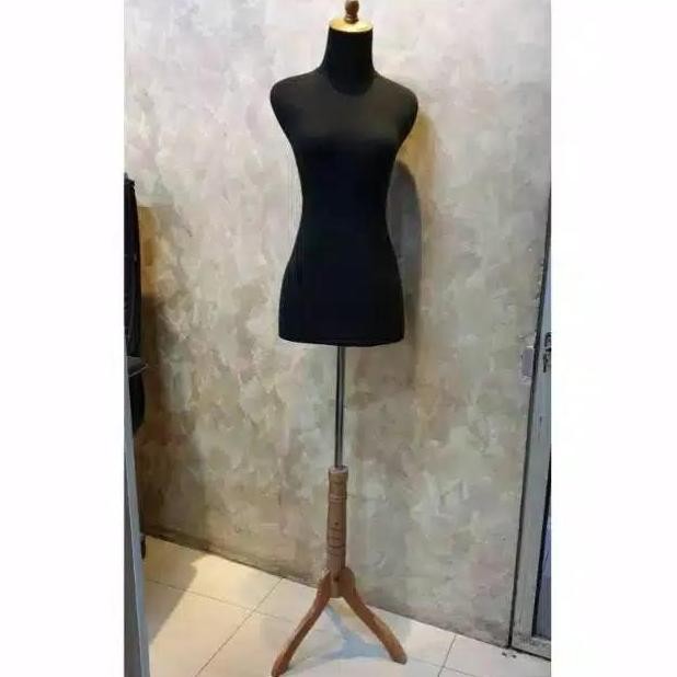 patung manequin murah cewe pakaian+tiang kaki kayu plitur