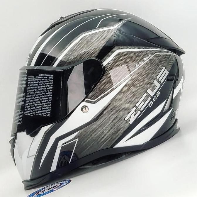 Zeus Zs822B Z822B Ao21 Black/White Full Face