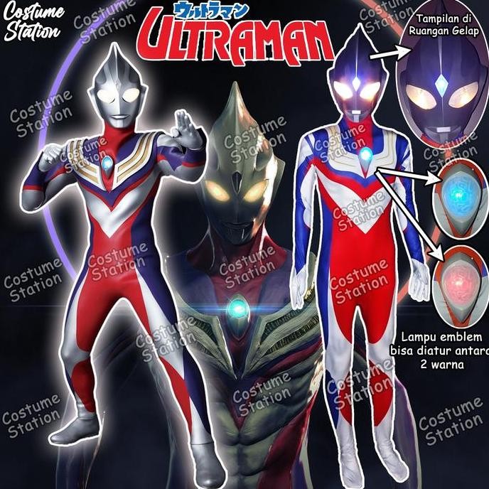 Kostum Ultraman Tiga / Costume Superhero Anime Pria Dewasa