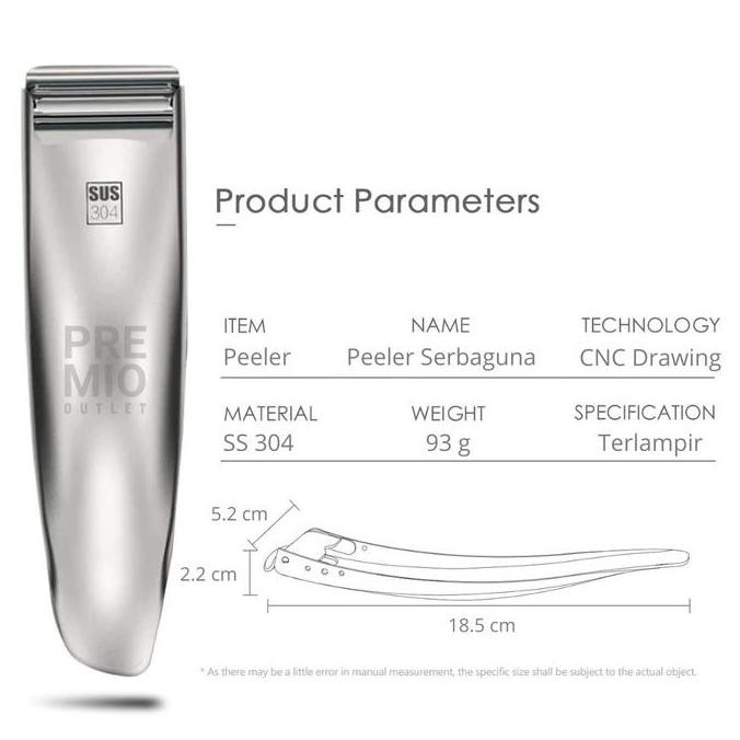 PREMIO Parutan Alat Kupas Pengupas Buah Kentang Sayur Serbaguna