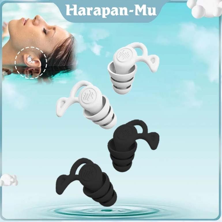 UGNDA Sepasang Ear Plug Peredam Suara Silikon / Peredam Suara Telinga / Penutup Telinga Tidur