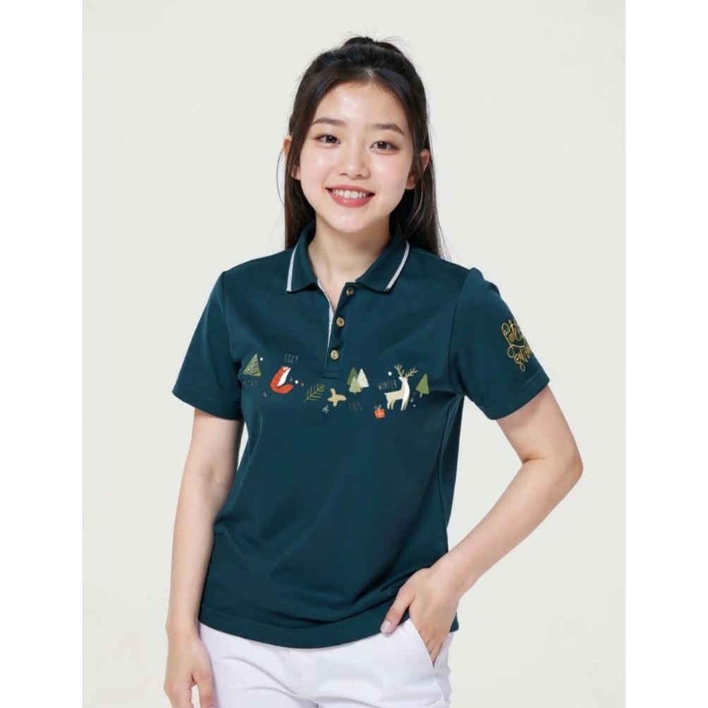 Limited - KAOS HANDESIGN KERAH NATAL HIJAU BOTOL COZY THIS WINTER / Code: SCCOZY1 ..