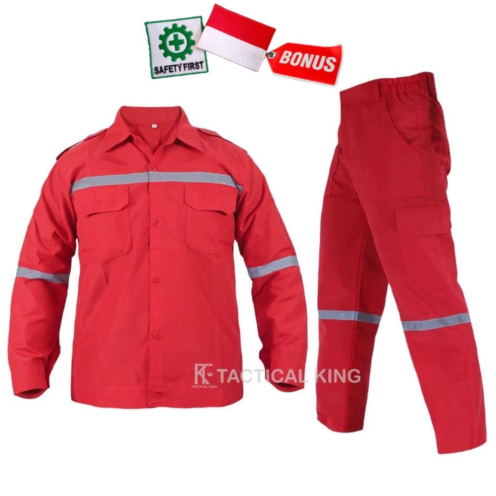 WEARPACK SAFETY SETELAN BAJU DAN CELANA/KATELPAK SERAGAM KERJA/BAJU BENGKEL/PROYEK/TEKNISI/MEKANIK/I