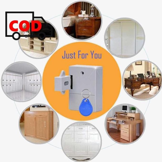 Kunci Kartu Pintu Rumah Lemari Kabinet Otomatis Elektrik Digital Id Card Security Sensor Rfid