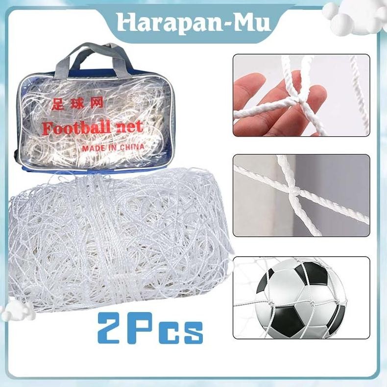 SENHA 2Pcs 3x2M Jaring Gawang Futsal / Jaring Gawang Sepak Bola Polietilen