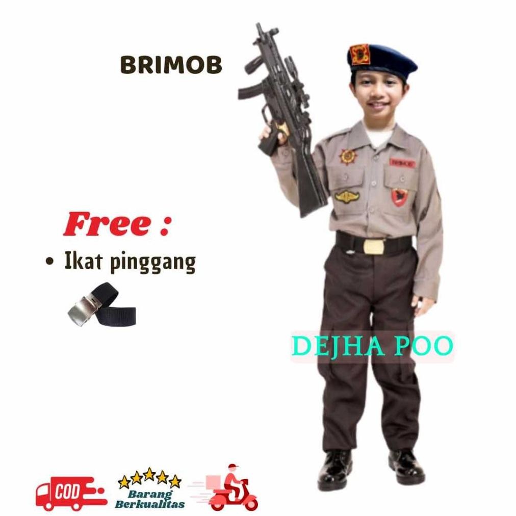 baju brimob anak laki-laki seragam polisi anak laki-laki baju profesi polisi anak pakaian anak laki-
