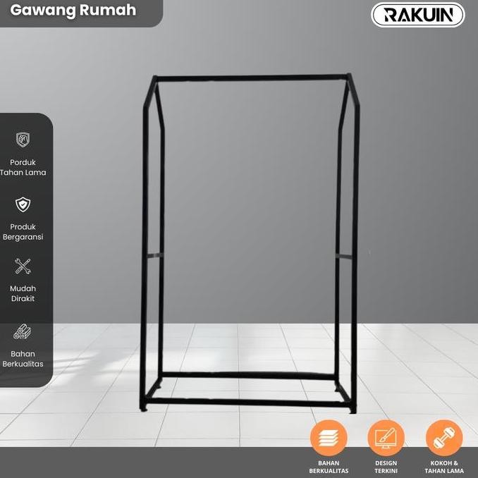 Promo GAWANG RUMAH - Rak Baju Besi Minimalis Rakuin Gawang Pakaian Model Rumah Kokoh 160 Cm COD