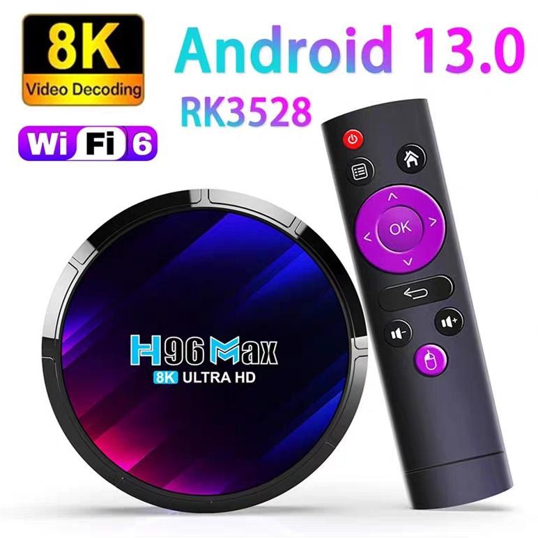 ROULACASE - SMARTCOM - H96 Max 4GB/32GB Android 13 STB Android TV Box RK3318 RK3528 Unlock Rooted Qu