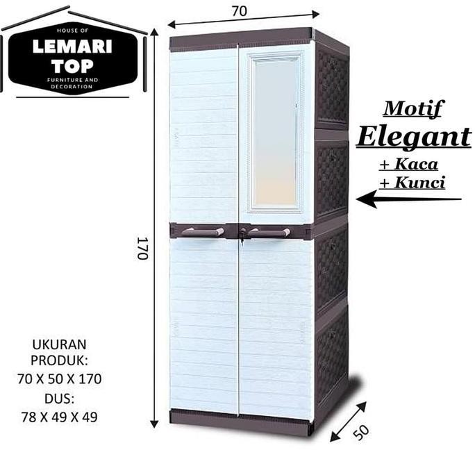 Promo LEMARI PLASTIK 2 PINTU KACA AKAKO || LP2P ELEGANT AKAKO COD