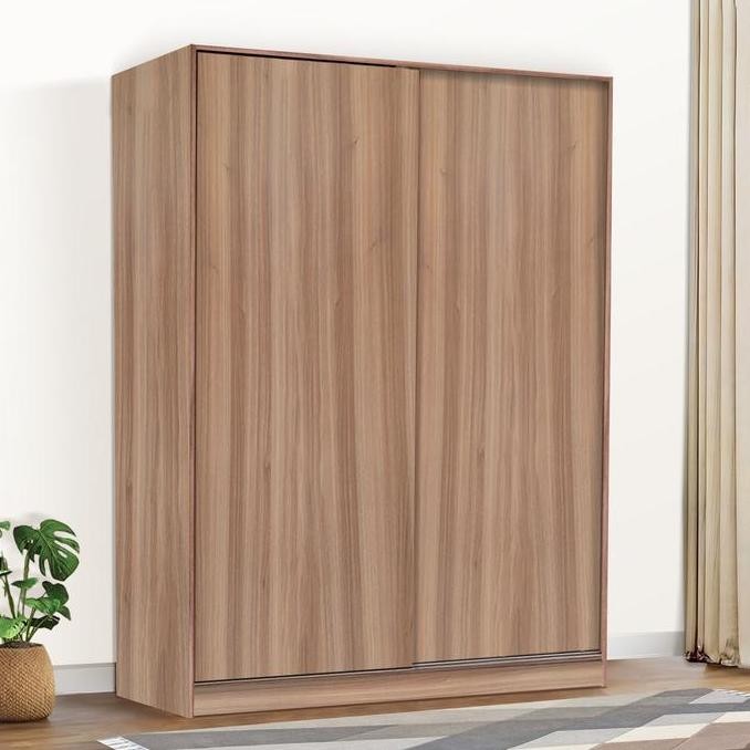 Promo Lemari Pakaian Kayu 2 Pintu Sliding / Geser Modern Minimalis - Hampton COD