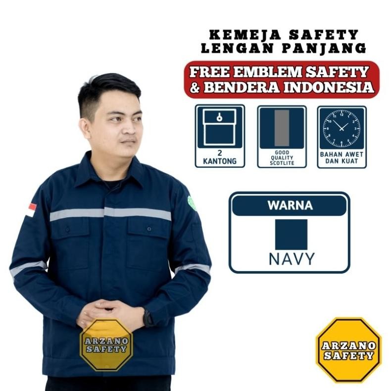 Wearpack safety wearpack atasan kemeja safety lengan panjang