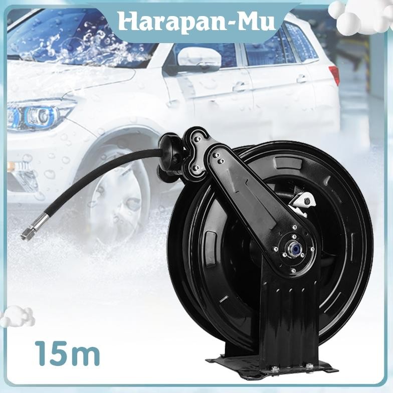SENHA Hose Reel Selang Air 15m Penggulung Selang Heavy Hose Reel Gulung Selang Air Termasuk Hose