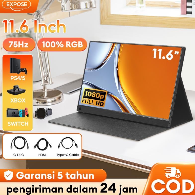ROULACASE- Portable Monitor 11.6 Inch Full HD | Plug & Play USB C HDMI | Portable Gaming Display | P