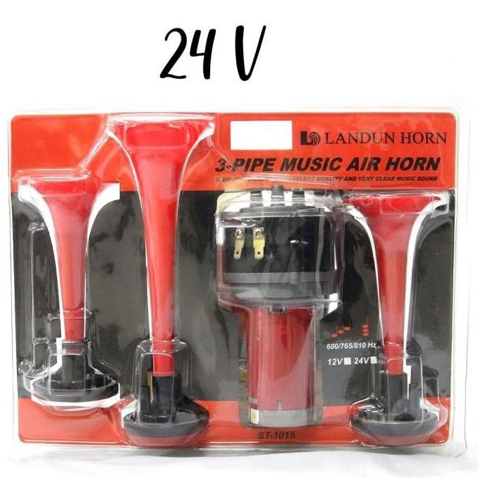 Klakson Terompet 3 Corong Telolet Dinamo 12V + Relay St-1015