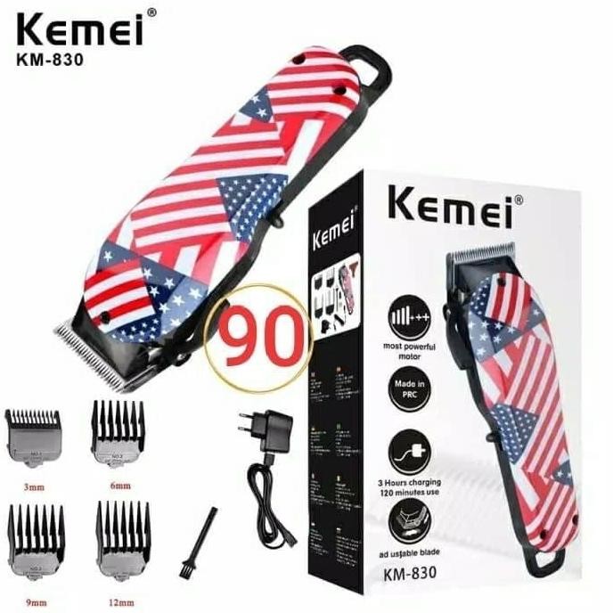 Kemei Km-830 Hair Clipper Rechargeable Cordless Alat Cukur Rambut