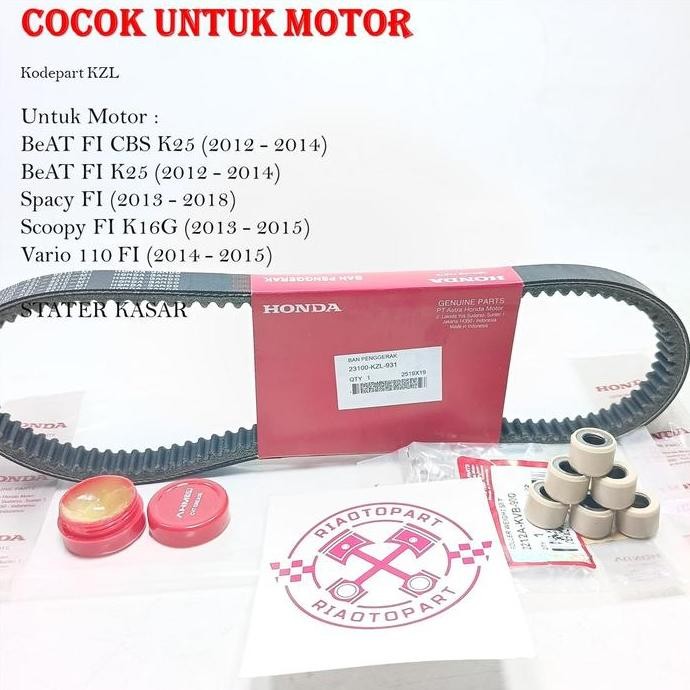 Paket Vanbelt Set Komplit Rumah Roller Starter Kasar Beat Fi,Scoopy Fi , Spacy Injeksi Vario 110 Isi