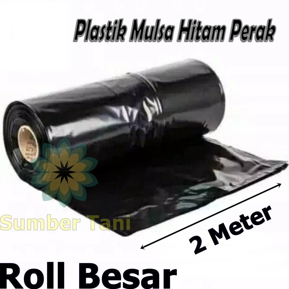 LEGOLANT- Plastik Mulsa 200 Cm Tebal 0,08 mm Plastik Mulsa Hitam Perak