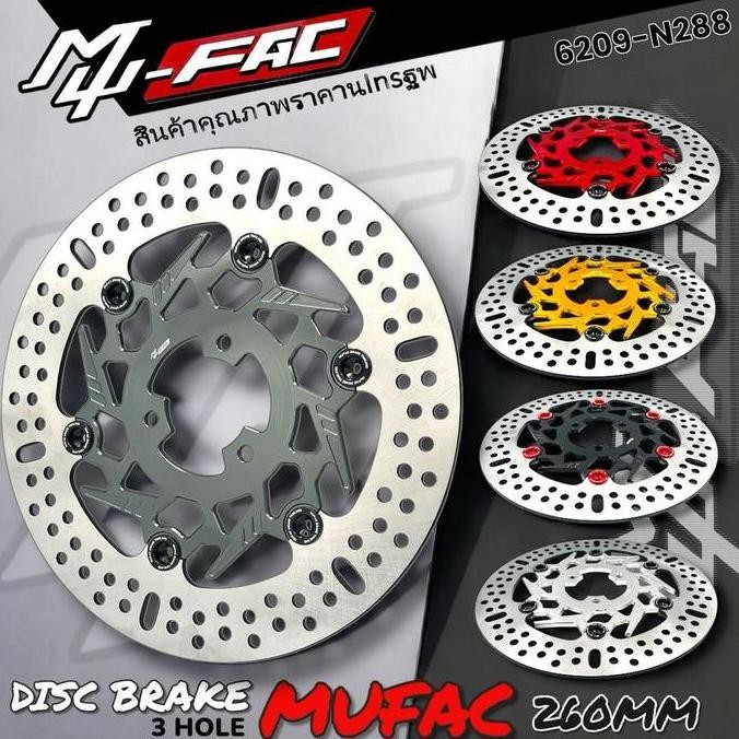 Cakram Depan MUFAC N288 Floating Disc 260mm lubang 3 MIO J