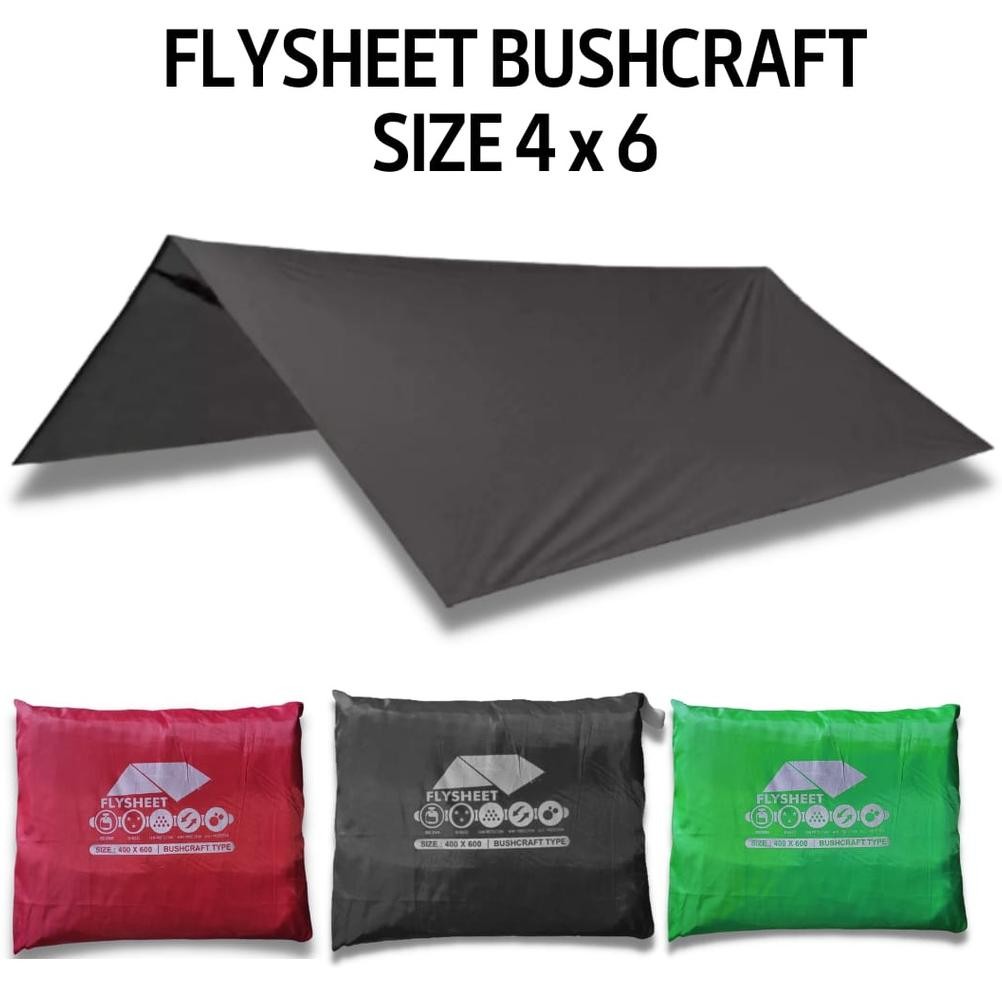 Flysheet 4x6 waterproof -  bivak set 4x6 - trap tent - flysheet tenda  6x4- terpal tenda 4x6 19 loop