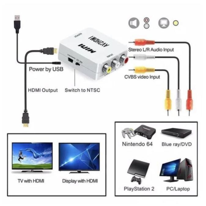 Converter Rca To Hdmi Converter Av2Hdmi Converter Av To Hdmi