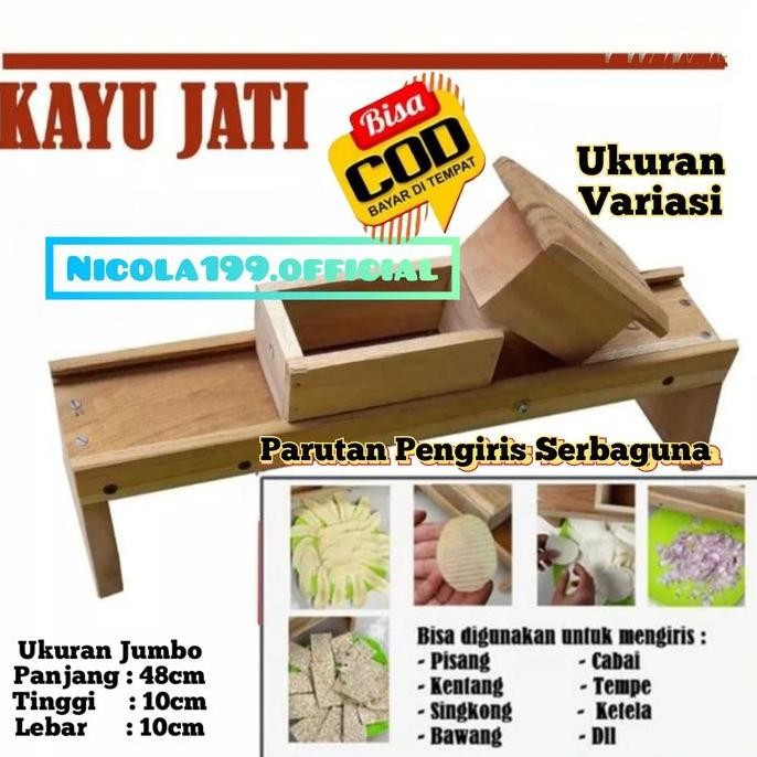 Parutan Serbaguna Kayu Jati Pengiris Bawang Irisan Keripik Pisang