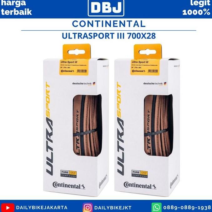 Ban Luar Sepeda Roadbike Continental Ultrasport Iii Tan Wall Restock
