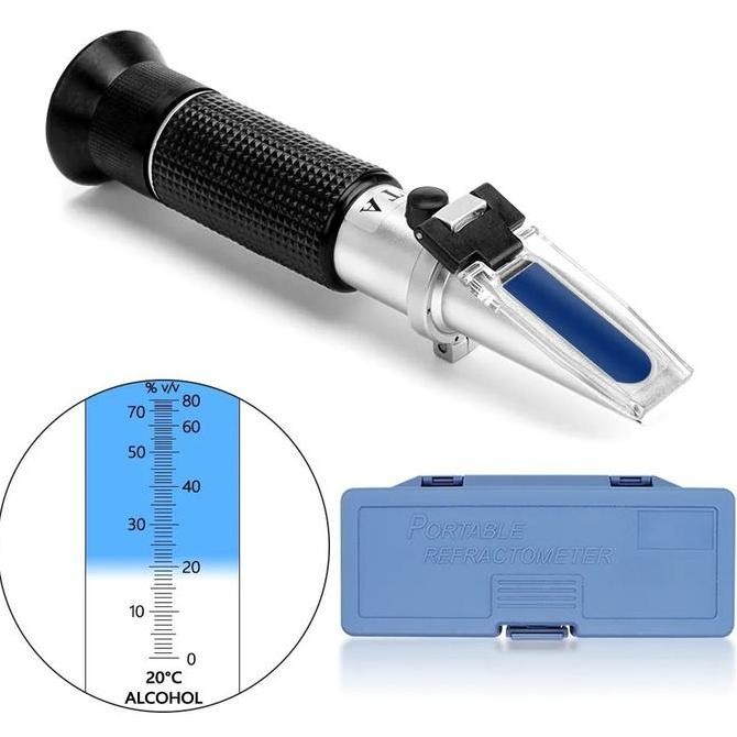 ALAT UKUR KADAR ALKOHOL REFRACTOMETER ATC SPIRIT TESTER METER ALKOHOL MINUMAN KERAS ANGGUR KONTEN TE