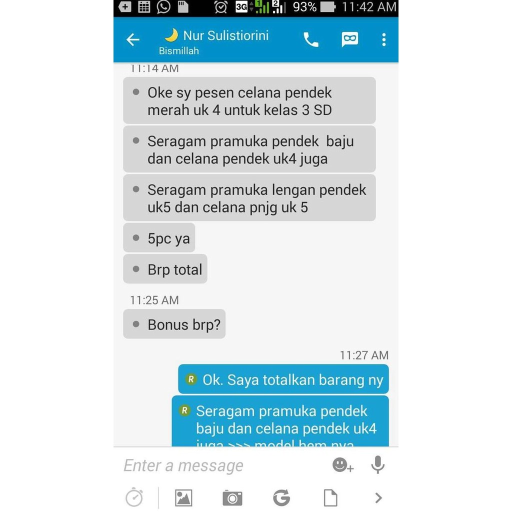 Seragam sekolah merk PURNAMA, Andhika Jaya, Lumayan