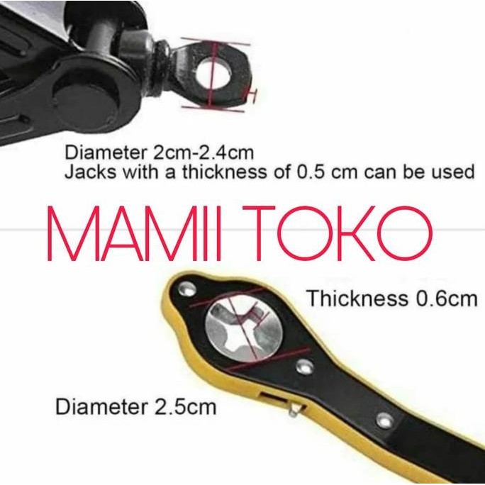 DT10 >> Alat kunci pemutar dongkrak jembatan bawaan mobil Rachet wrench Putar Asli Car