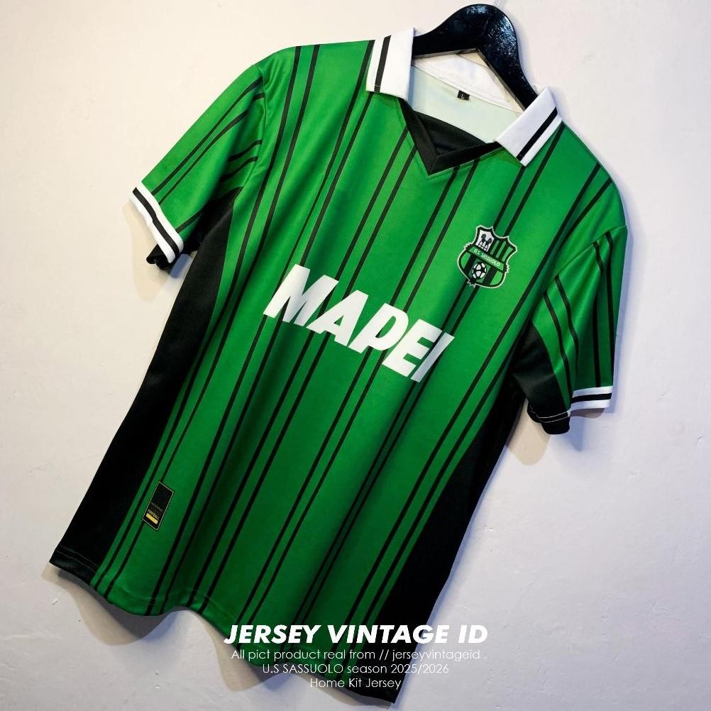 Jersey Sassuolo 2025-2026 Home  | Home Lengan Pendek | Jersey Sassuolo Vintage Retro | Jersey Bisa C