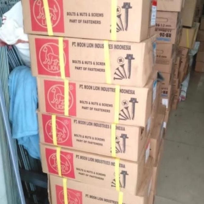 New New Baut Baja Ringan 12x20 Moon Lion/Sekrup Roofing Putih 12x20 Moon Lion