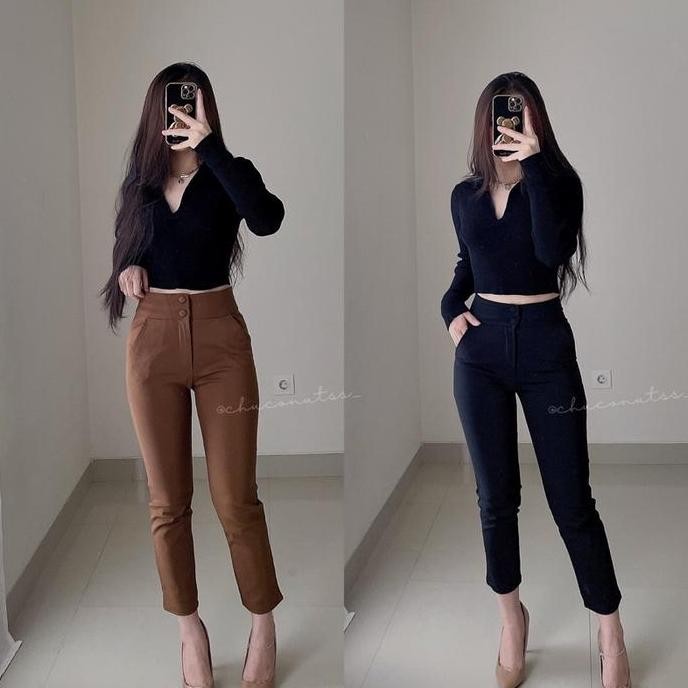 Modamyth Ca0 - Celana Chokdee Chokdee Bangkok Ready Stock Hw Dua Kancing Celana Two Buttons Highwais