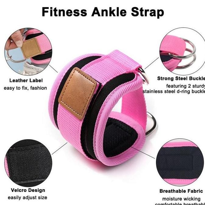 DT13 >> Angkle Strap Gym Adjustable Ankle Strap Gym Ankle Leg Strap Dengan D-Ring Strap Ankle Gym