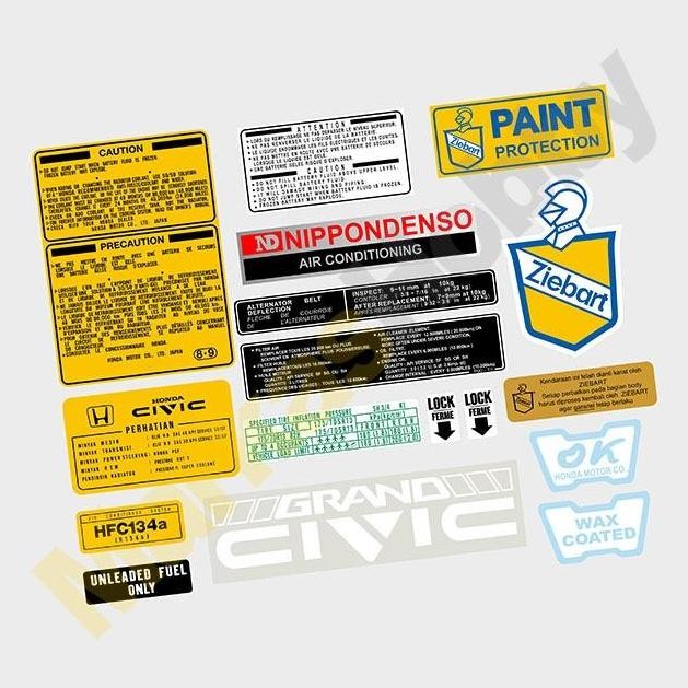 Stiker Grand Civic Lx Nouva JDM Warning Set