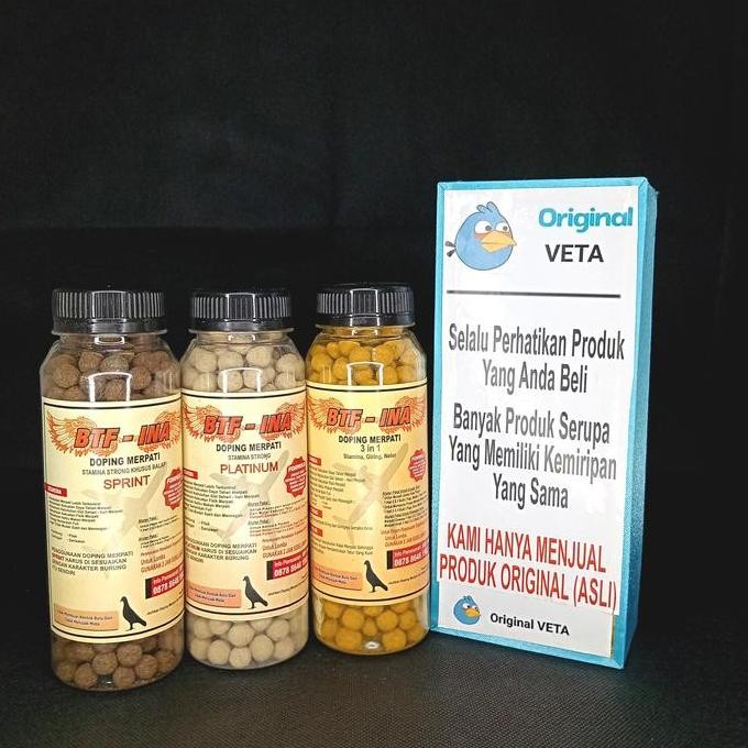 BTF INA DOPING MERPATI STAMINA STRONG PLATINUM, SPRINT, 3 IN 1 VITAMIN murah