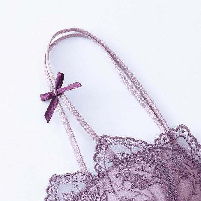 Bra Motif Brokat Bh Push Up Premium Japan Dengan Hiasan Renda Tanpa Kawat Wanita Nyaman 9030