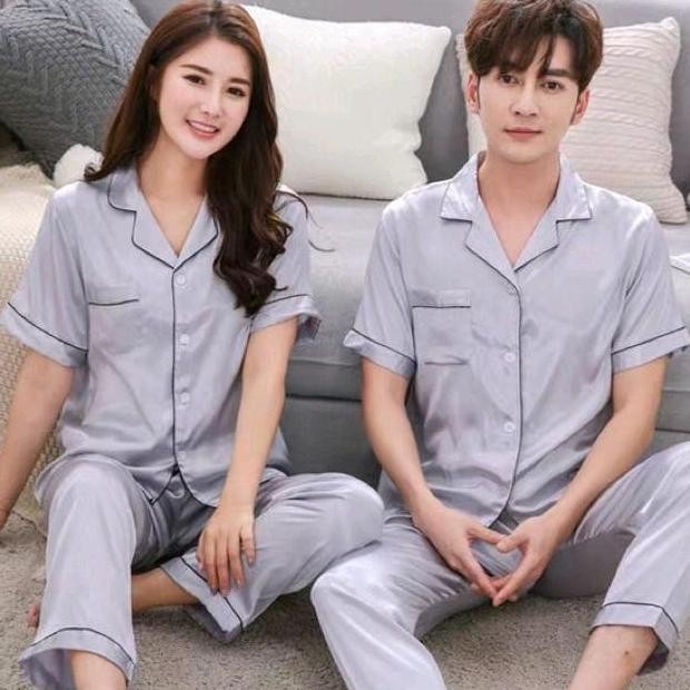 Hampers Wedding Set Piyama Couple Satin / Set Kado Pernikahan / Hampers Wedding / Hadiah Anniversary