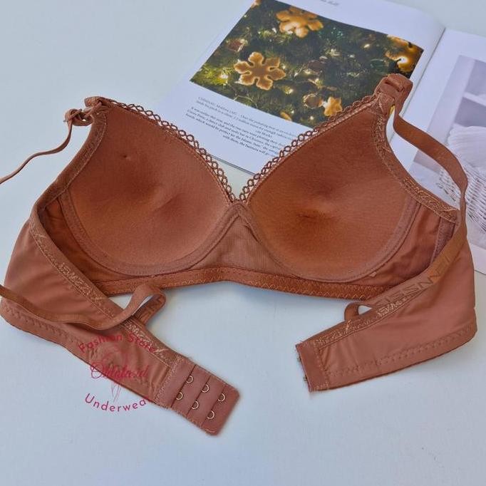3 Pcs Bh Wanita Tanpa Kawat Busa Tipis Bra Dewasa Remaja Polos Renda Katun