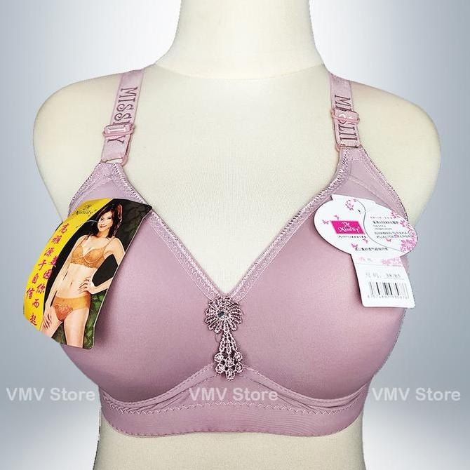 Bra Misslily 128 Import Cup C Besar Kait 3 Bh Wanita Tanpa Kawat Jumbo Size 36 - 38 - 40 - 42 - 44 -