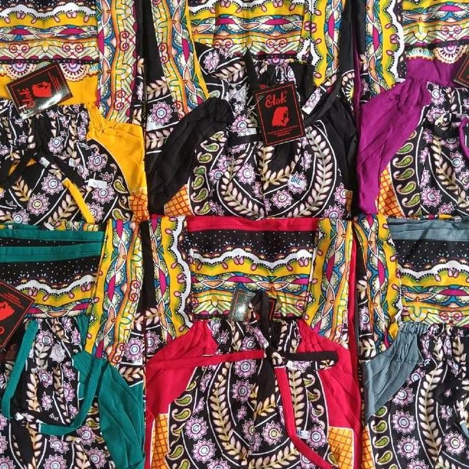 Daster Batik Elok Model Tangan Susun/Donna Motif Padi