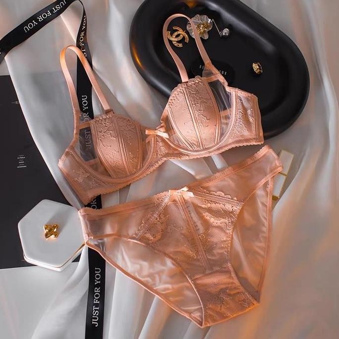Danielle Bra Set Setelan Bh Kawat + Celana Dalam Cd Sexy Renca Cewe Transparan Hot Feminim Bralette 